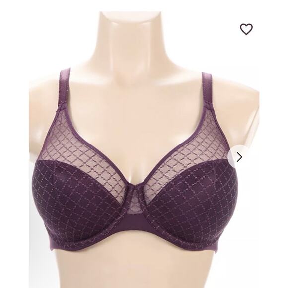 Chantelle Brands Norah Chic Unlined Underwire Bra Aubergine Purple 34H NEW - Picture 9 of 9